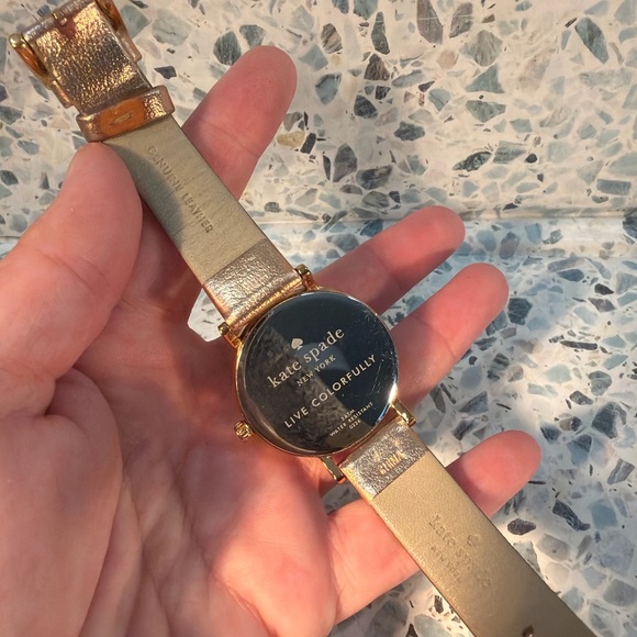 Kate Spade New York Rose Gold Leather Watch Spade Dial Minimalist - Picture 4 of 4